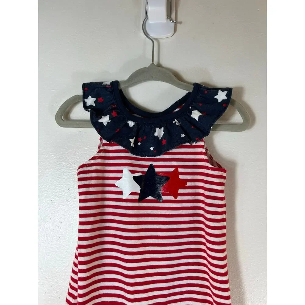 CELEBRATE PATRIOTIC Girl’s Sleeveless Romper / Size: 6-9 Months